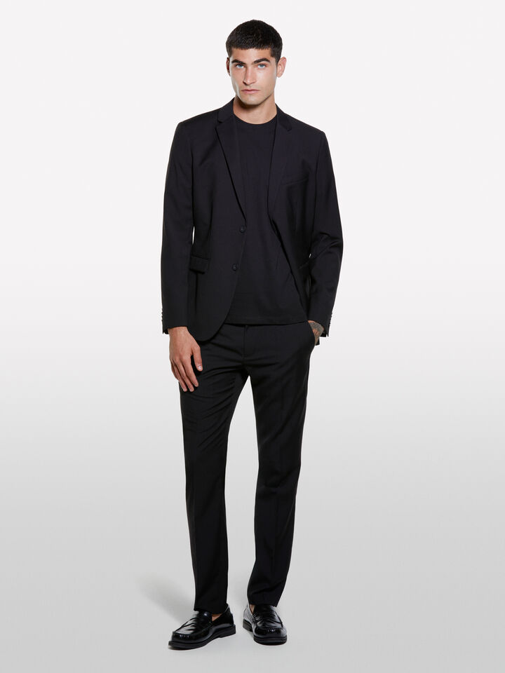 T-shirt a maniche corte regular fit nera - t-shirt a manica corta da uomo - Nero | Sisley image number 1